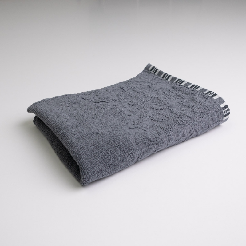 Рушник махровий з орнаментом GM Textile 50х90см 400г/м2 (Сірий)